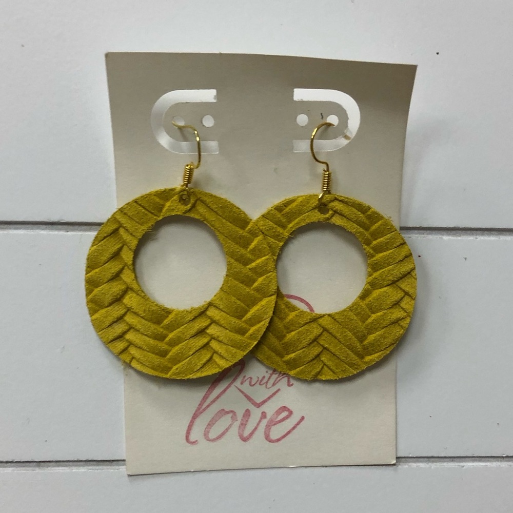 Woven Pattern Leather Earrings